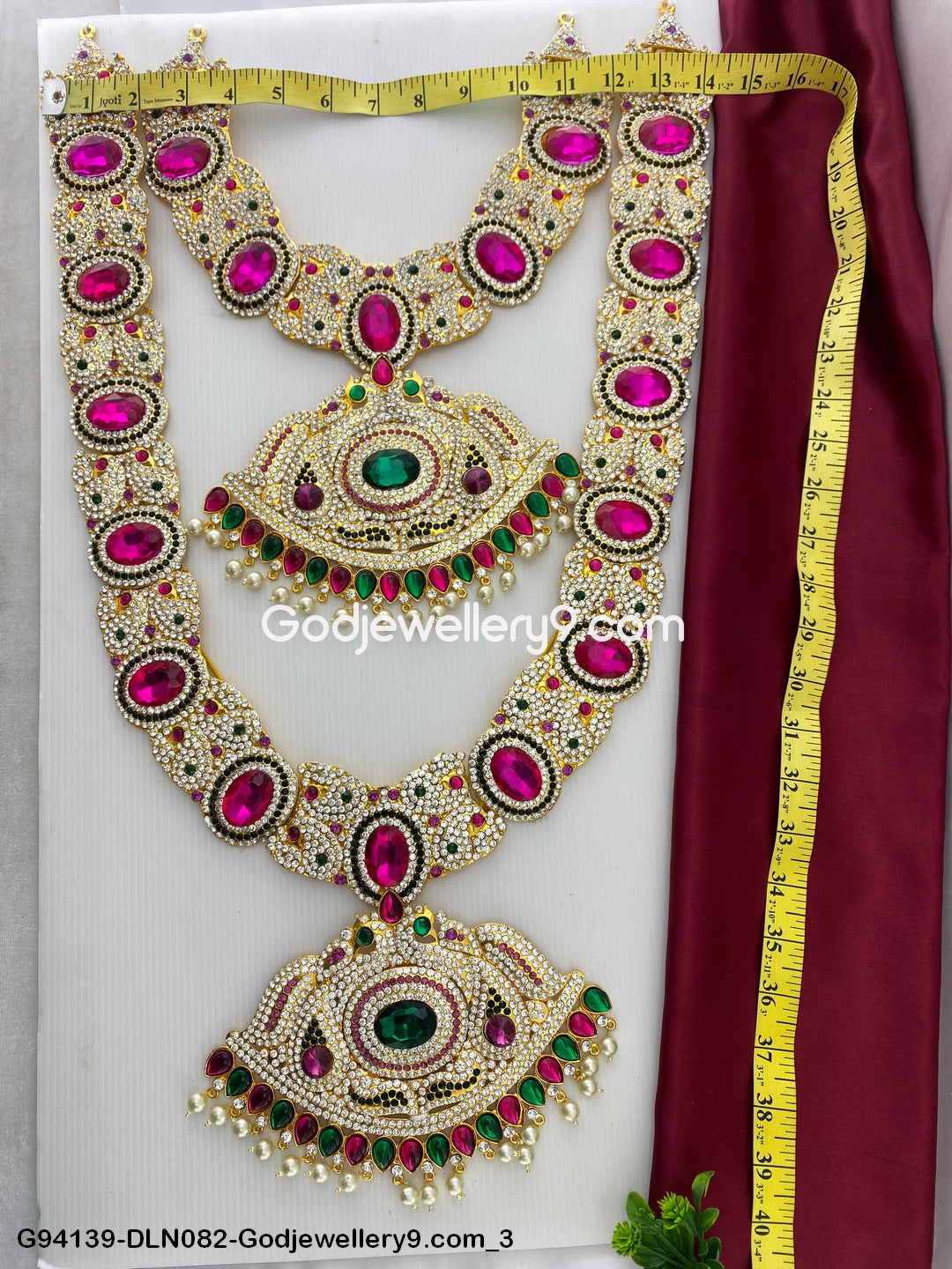 Deity Long Necklace 2 Step Decorative Jewellery for God G94139-DLN082-Godjewellery9.com 3