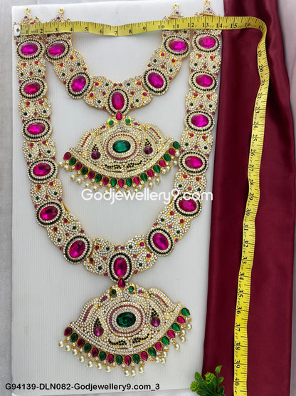 Deity Long Necklace 2 Step Decorative Jewellery for God G94139-DLN082-Godjewellery9.com 3