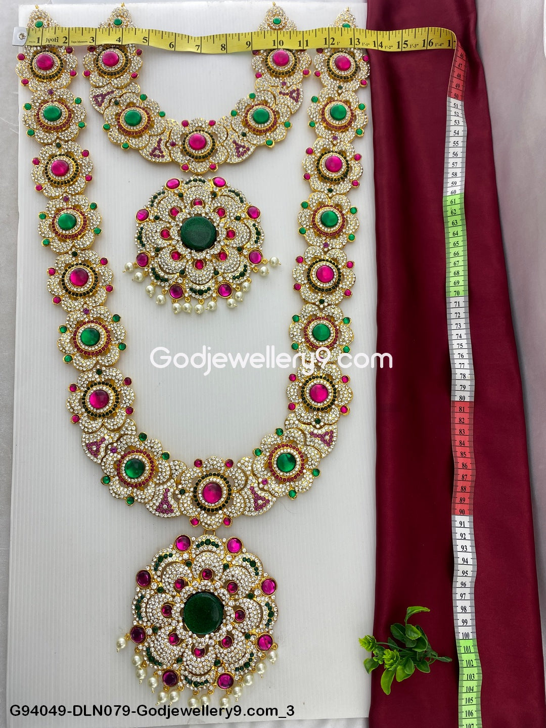 Deity Long Necklace 2 Step Gold Coated Jewellery for Swamy G94049-DLN079-Godjewellery9.com 3