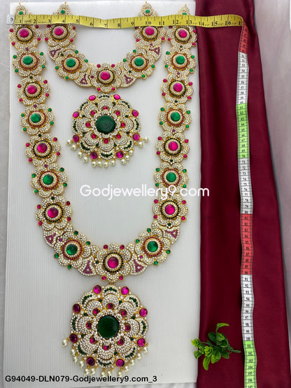 Deity Long Necklace 2 Step Gold Coated Jewellery for Swamy G94049-DLN079-Godjewellery9.com 3