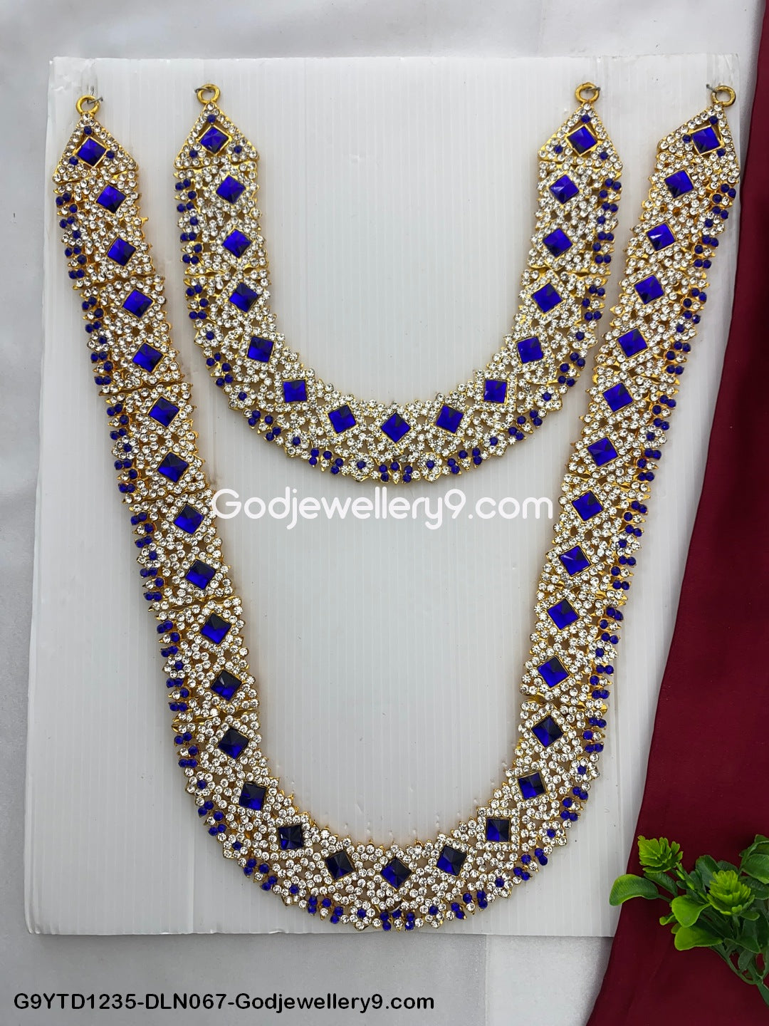 Deity Long Necklace 2 Step Gold Polish Necklace for Temple G9YTD1235-DLN067-Godjewellery9.com 1