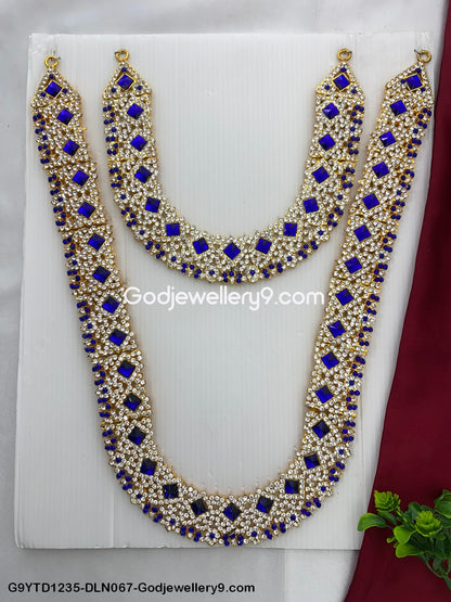 Deity Long Necklace 2 Step Gold Polish Necklace for Temple G9YTD1235-DLN067-Godjewellery9.com 1