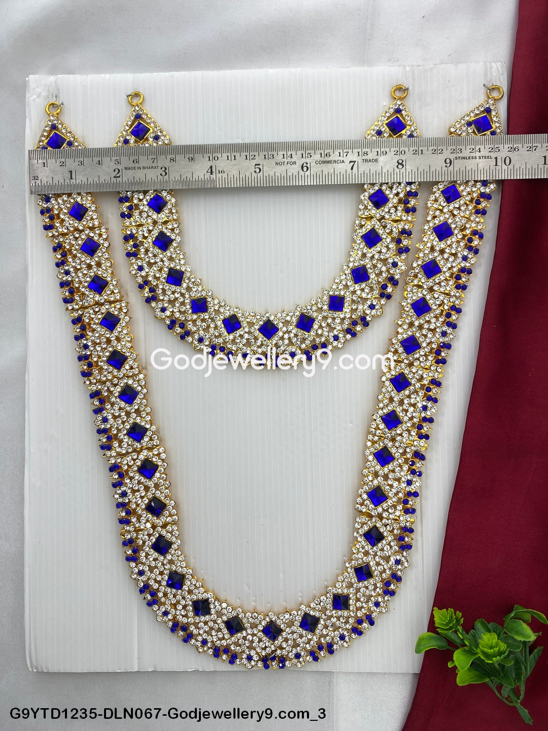 Deity Long Necklace 2 Step Gold Polish Necklace for Temple G9YTD1235-DLN067-Godjewellery9.com 3
