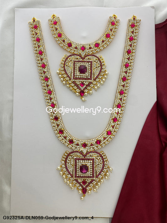 Deity Long Necklace 2 Step Haram for Religious Idols G92325A-DLN059-Godjewellery9.com 4