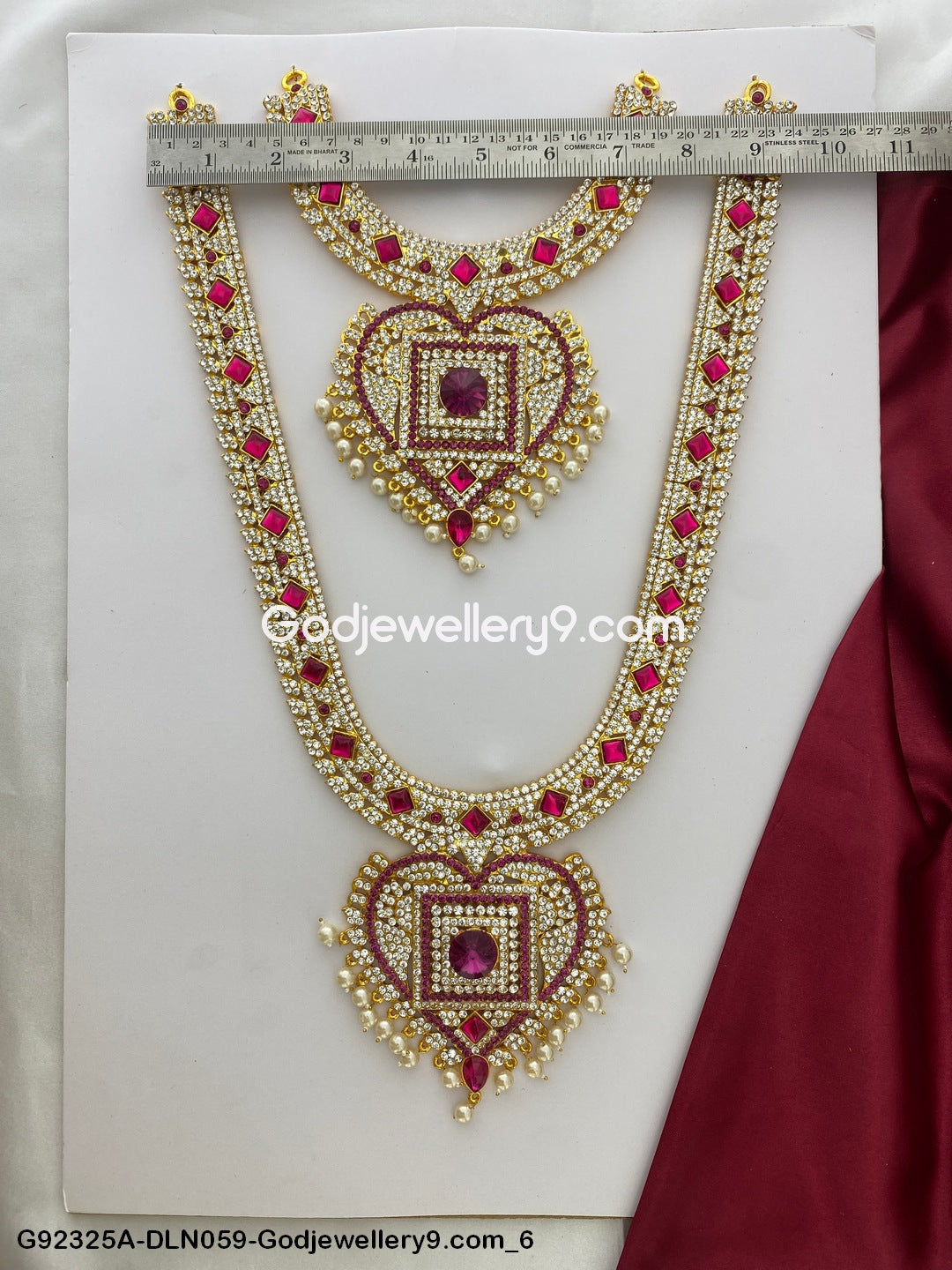 Deity Long Necklace 2 Step Haram for Religious Idol Jewellery G92325A-DLN059-Godjewellery9.com 6