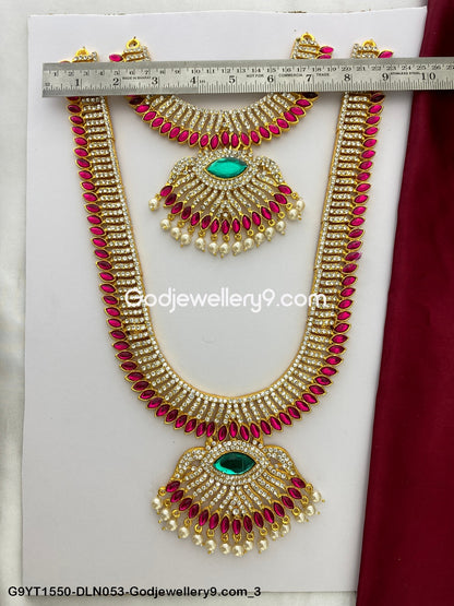 Deity Long Necklace 2 Step Jewellery Ornaments for God Idol G9YT1550-DLN053-Godjewellery9.com 3
