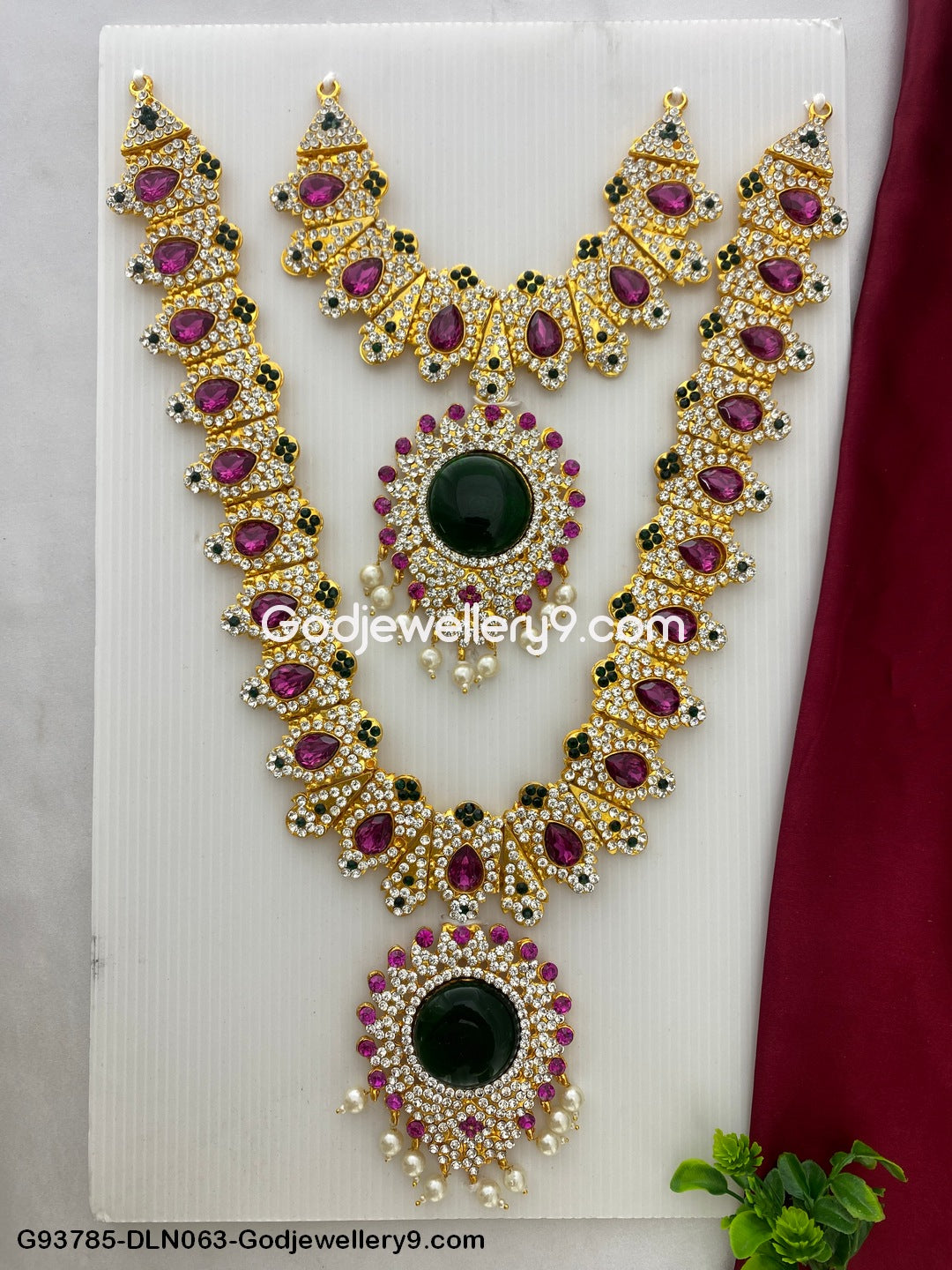 Deity Long Necklace 2 Step Jewellery for God Worship G93785-DLN063-Godjewellery9.com 1