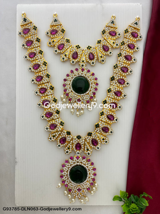 Deity Long Necklace 2 Step Jewellery for God Worship G93785-DLN063-Godjewellery9.com 1