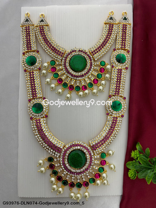 Deity Long Necklace 2 Step Jewelry for Hindu God Idol Jewellery G93976-DLN074-Godjewellery9.com 5