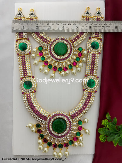 Deity Long Necklace 2 Step Jewelry for Hindu God Idols G93976-DLN074-Godjewellery9.com 7