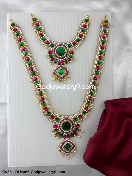 Deity Long Necklace 2 Step Lakshmi Idol Ornament G9351-DLN056-Godjewellery9.com 1