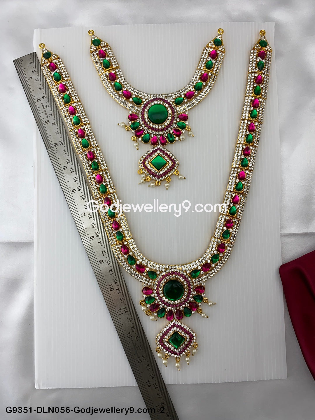 Deity Long Necklace 2 Step Lakshmi Idol Ornament G9351-DLN056-Godjewellery9.com 2