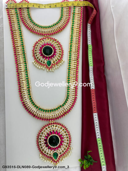 Deity Long Necklace 2 Step Murti Haram for Divine God Worship G93516-DLN089-Godjewellery9.com 3