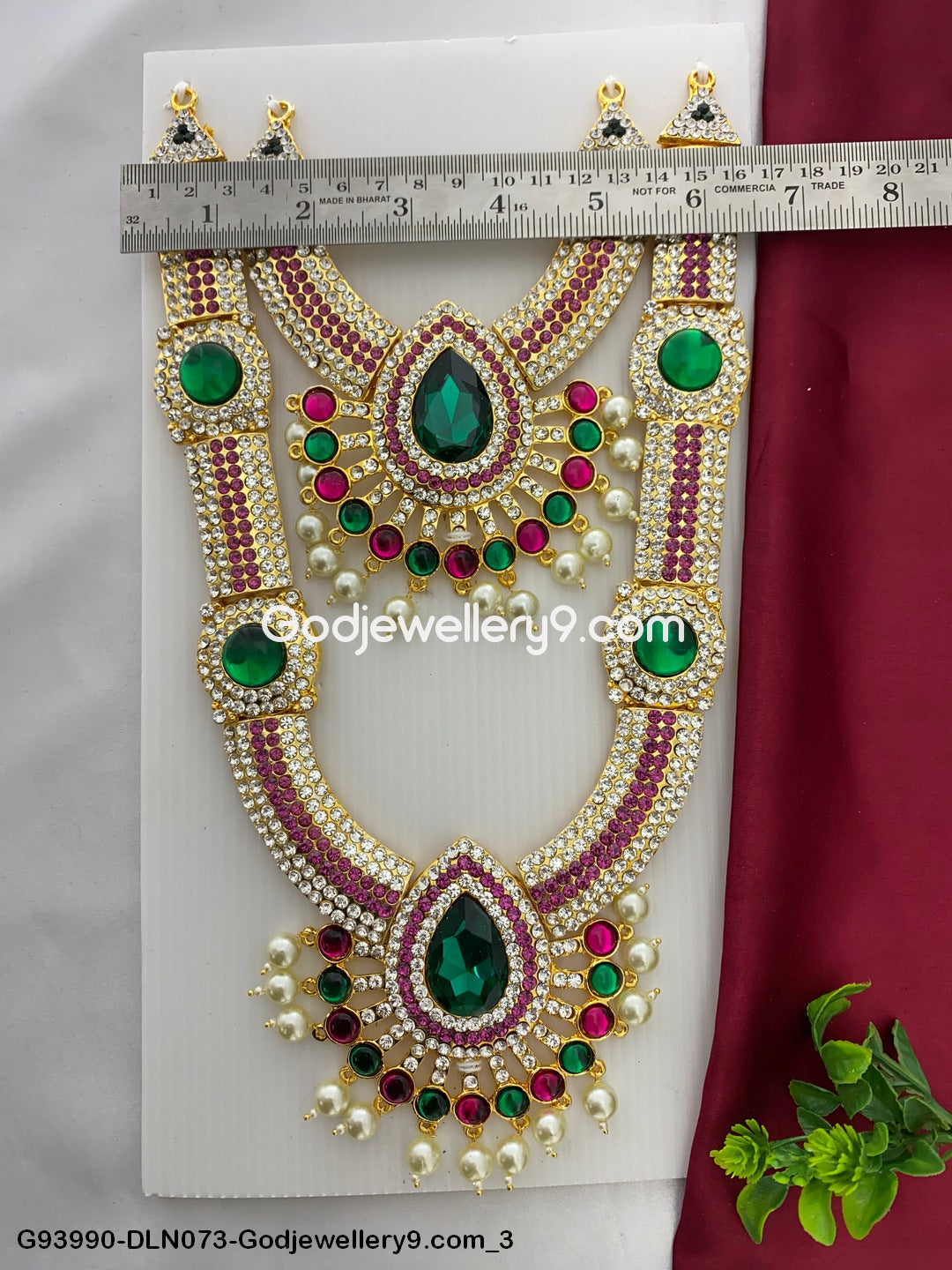 Deity Long Necklace 2 Step Ornaments for Murti Decoration G93990-DLN073-Godjewellery9.com 3
