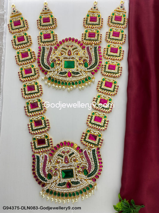 Deity Long Necklace 2 Step Pooja Mandir Jewellery God G94375-DLN083-Godjewellery9.com 1