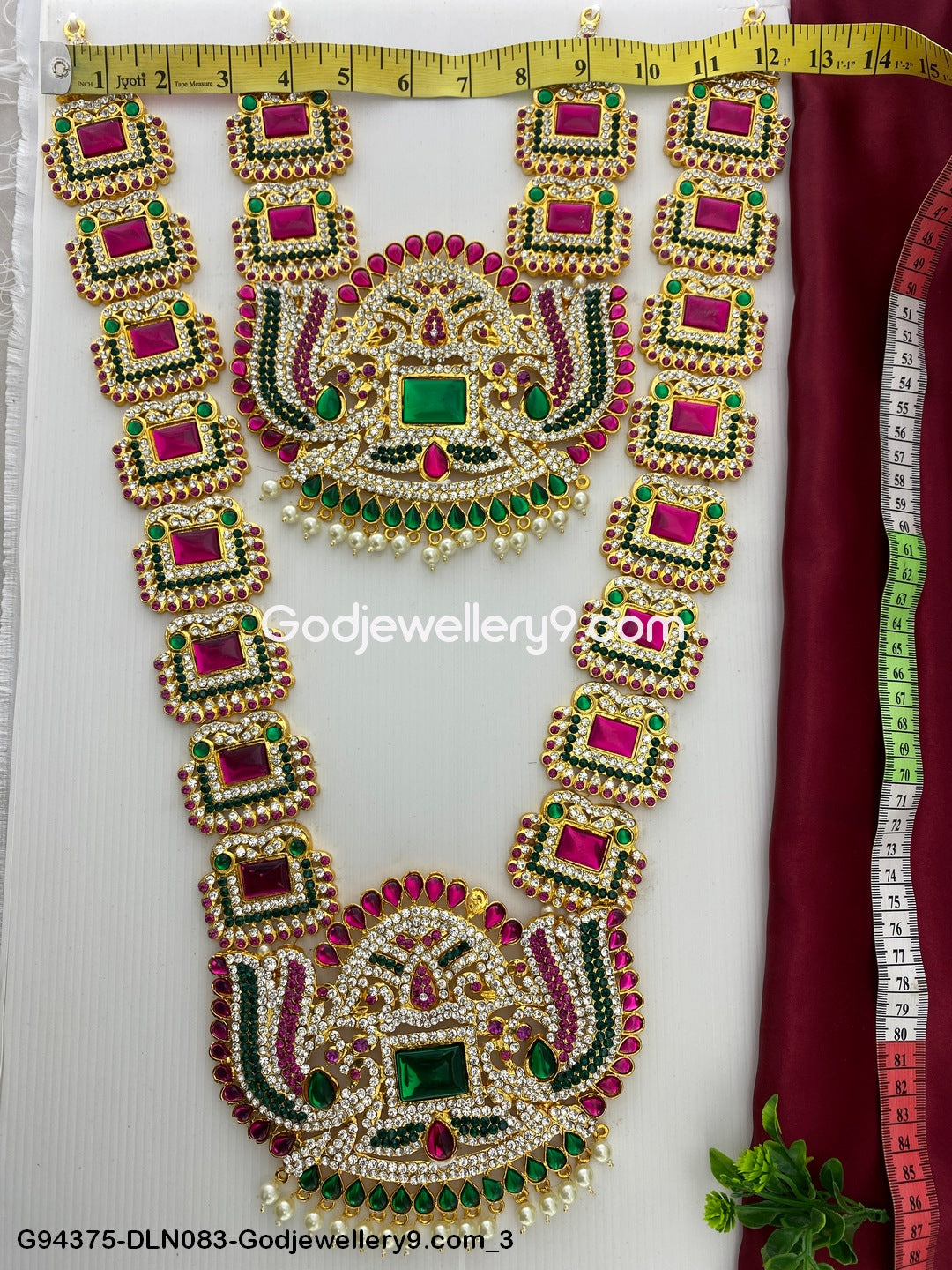 Deity Long Necklace 2 Step Pooja Mandir Jewellery God G94375-DLN083-Godjewellery9.com 3
