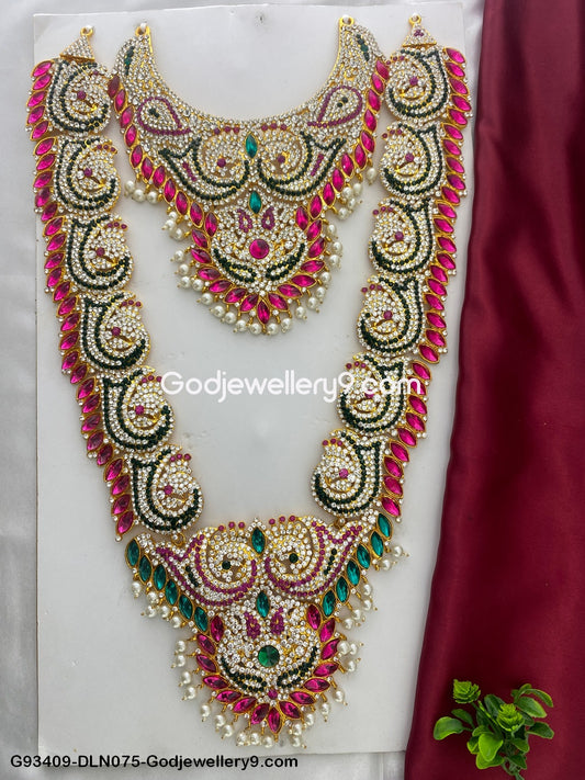 Deity Long Necklace 2 Step Traditional Ornament for Alankaram G93409-DLN075-Godjewellery9.com 1