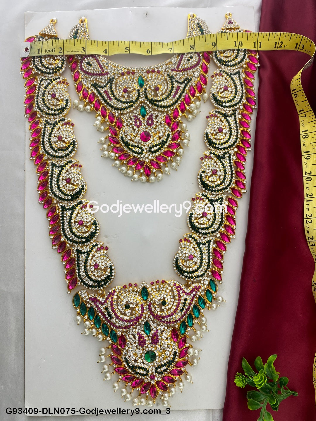 Deity Long Necklace 2 Step Traditional Ornament for Alankaram G93409-DLN075-Godjewellery9.com 3