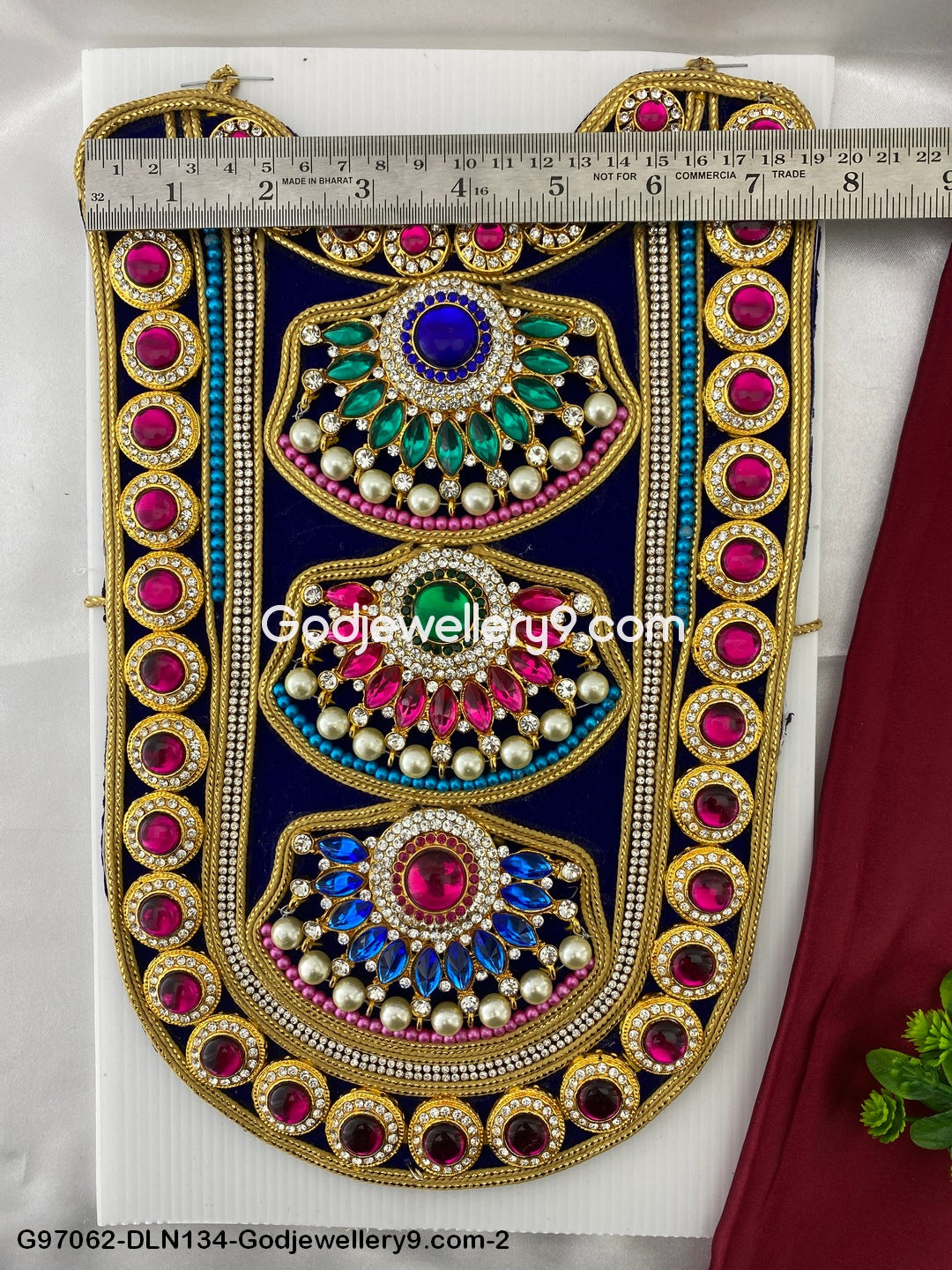 Deity Long Necklace Chest Haram Cloth Kavasam Amman Jewellery For God Godjewellery9.com G97062-DLN134-2