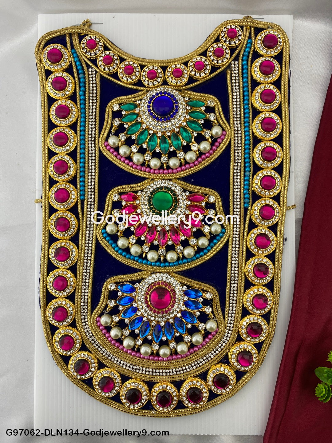Deity Long Necklace Chest Haram Cloth Kavasam Amman Jewellery For God Godjewellery9.com G97062-DLN134