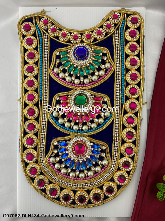 Deity Long Necklace Chest Haram Cloth Kavasam Amman Jewellery For God Godjewellery9.com G97062-DLN134