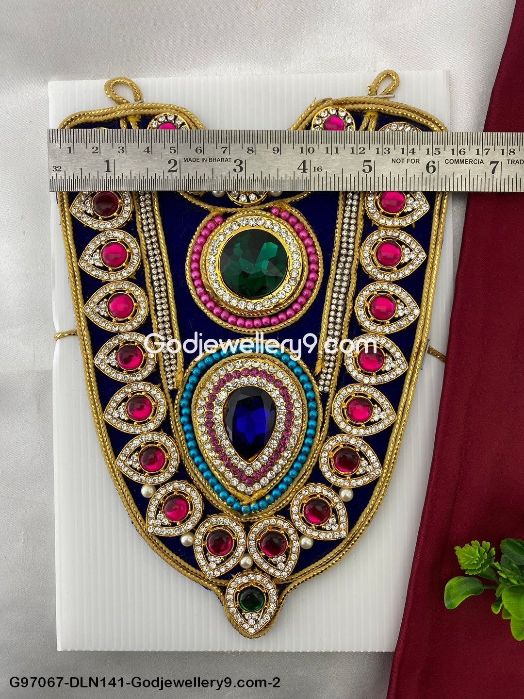 Deity Long Necklace Chest Haram Cloth Kavasam Gold Plated Haram Temple Godjewellery9.com G97067-DLN141-2
