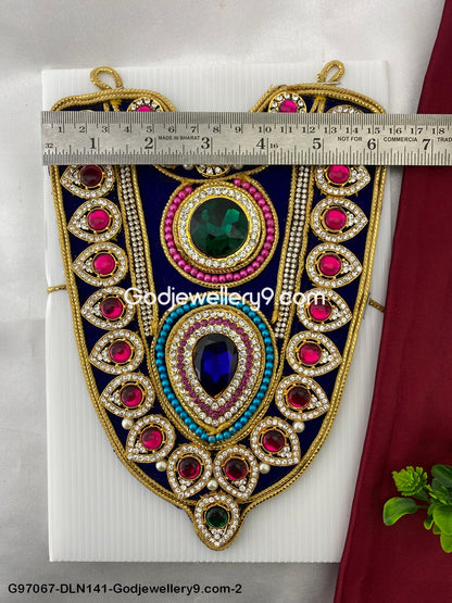 Deity Long Necklace Chest Haram Cloth Kavasam Gold Plated Haram Temple Godjewellery9.com G97067-DLN141-2