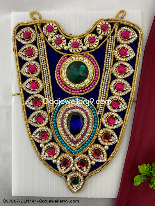 Deity Long Necklace Chest Haram Cloth Kavasam Gold Plated Haram Temple Godjewellery9.com G97067-DLN141