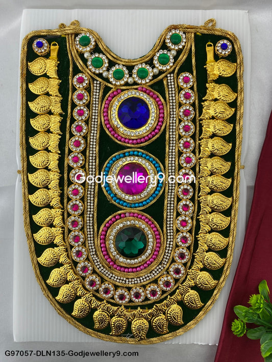 Deity Long Necklace Chest Haram Cloth Kavasam Haram Jewellery Shringar Godjewellery9.com G97057-DLN135
