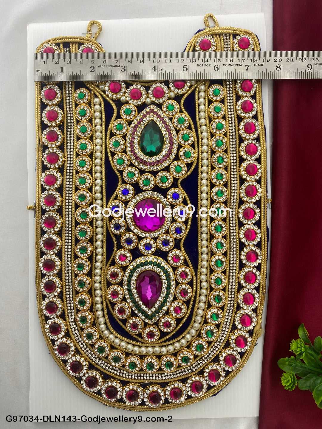 Deity Long Necklace Chest Haram Cloth Kavasam Haram for Hindu God Godjewellery9.com G97034-DLN143-2