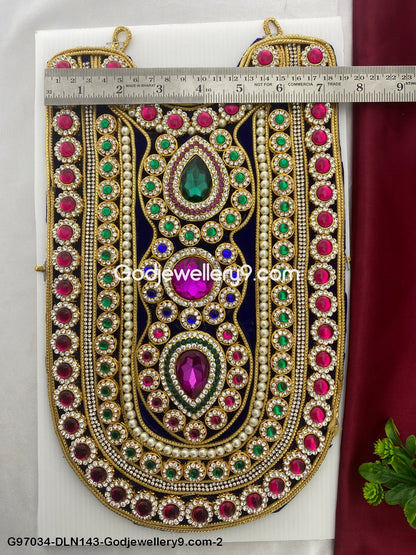 Deity Long Necklace Chest Haram Cloth Kavasam Haram for Hindu God Godjewellery9.com G97034-DLN143-2