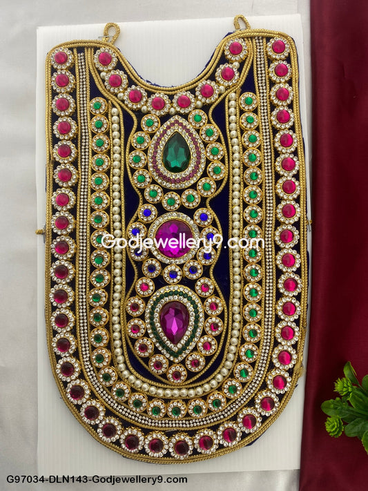 Deity Long Necklace Chest Haram Cloth Kavasam Haram for Hindu God Godjewellery9.com G97034-DLN143