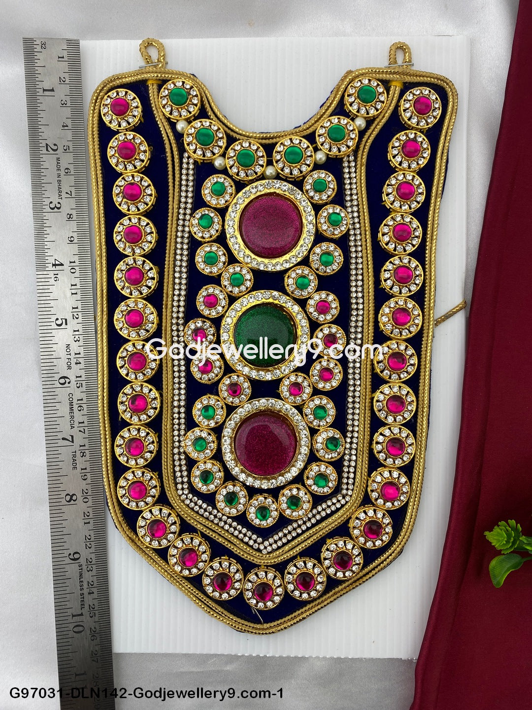 Deity Long Necklace Chest Haram Cloth Kavasam Jewellery Ornaments Godjewellery9.com G97031-DLN142-1