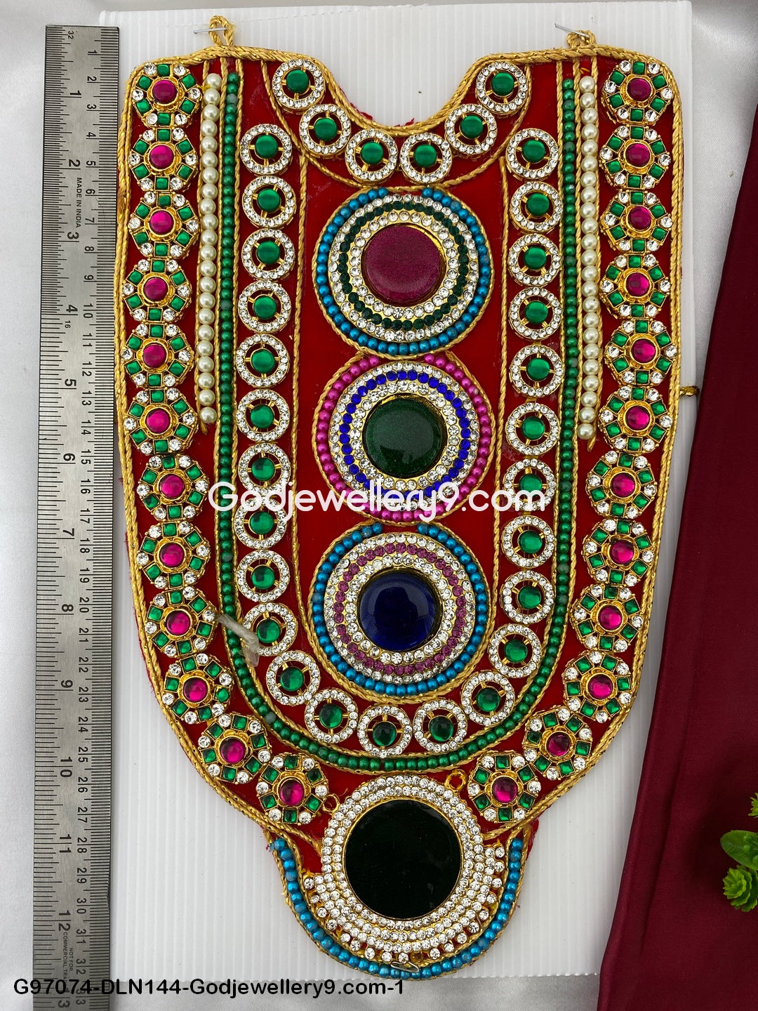 Deity Long Necklace Chest Haram Cloth Kavasam Murti Decoration Haram Godjewellery9.com G97074-DLN144-1