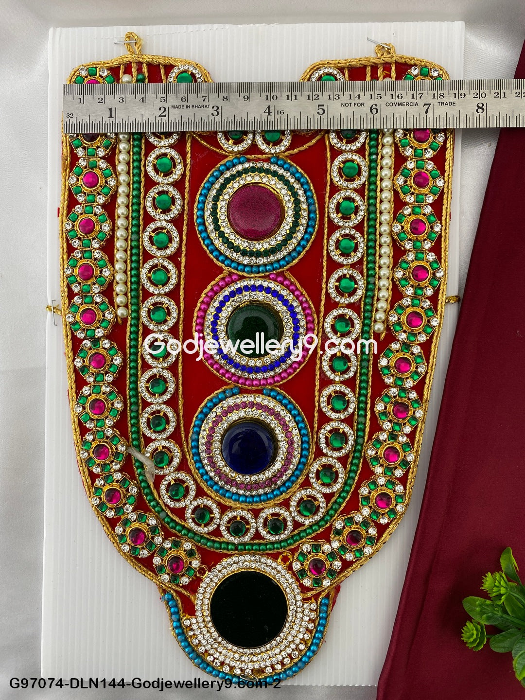 Deity Long Necklace Chest Haram Cloth Kavasam Murti Decoration Haram Godjewellery9.com G97074-DLN144-2