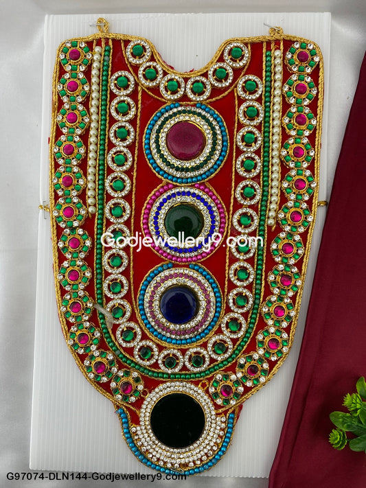 Deity Long Necklace Chest Haram Cloth Kavasam Murti Decoration Haram Godjewellery9.com G97074-DLN144