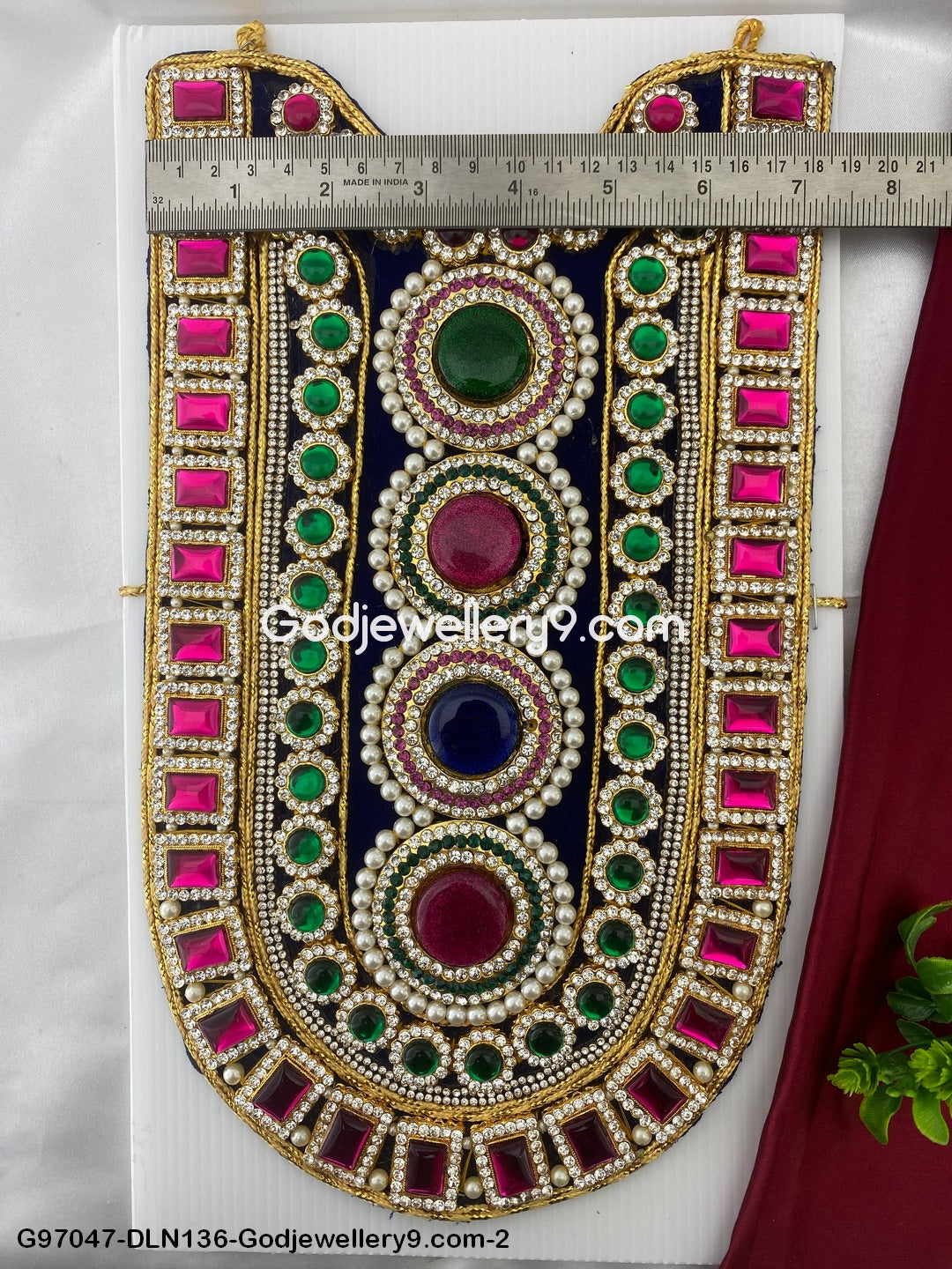 Deity Long Necklace Chest Haram Cloth Kavasam Temple Alankaram Godjewellery9.com G97047-DLN136-2