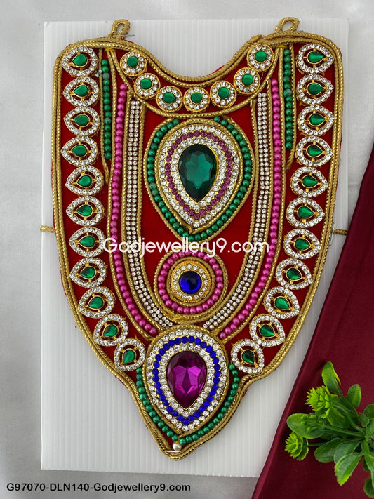 Deity Long Necklace Chest Haram Cloth Kavasam for Amman Mata Lakshmi Godjewellery9.com G97070-DLN140