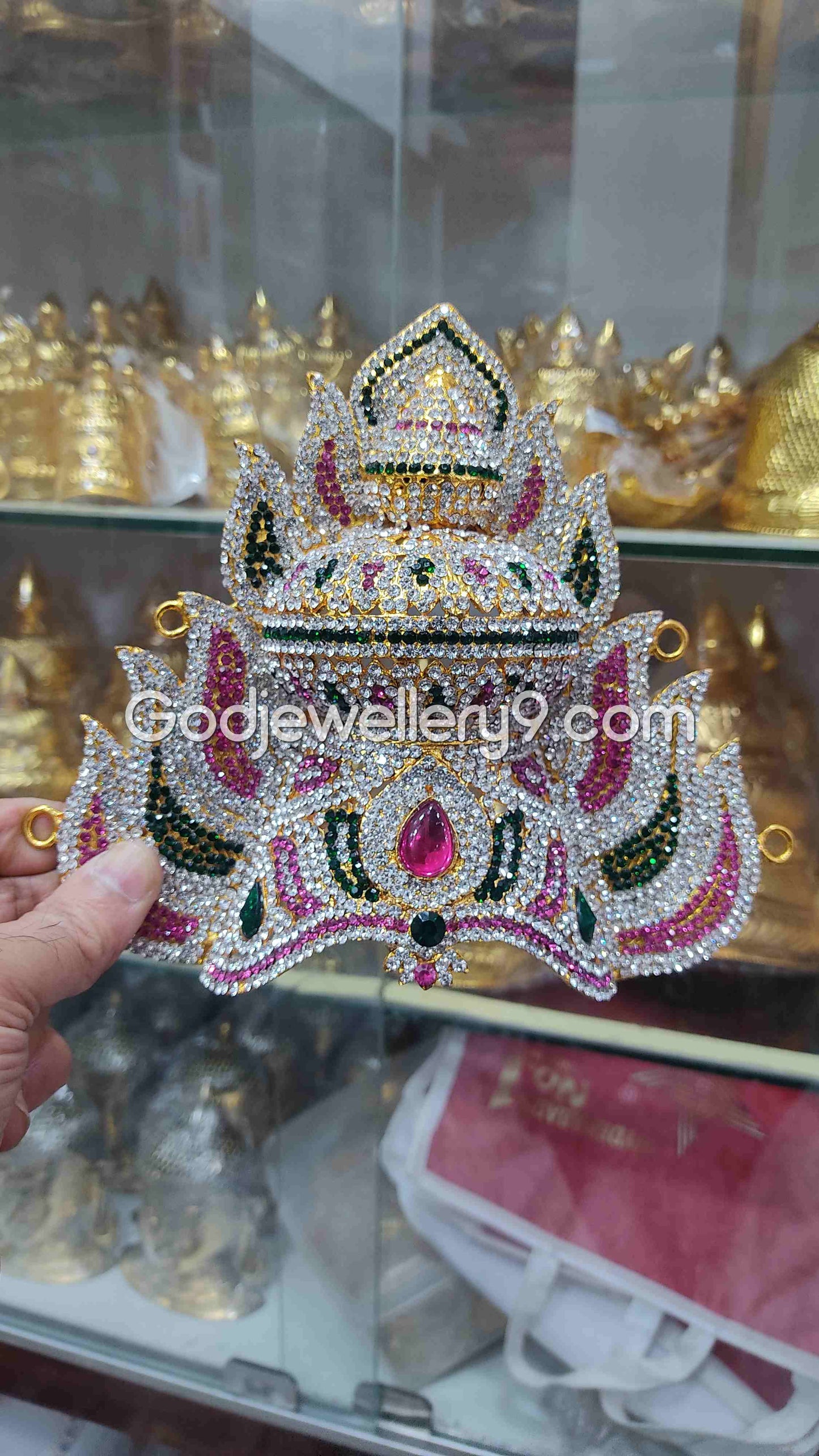 Deity Mariamman God Mukut Temple Kireetam Sudar Crown Jwala G12 Godjewellery9