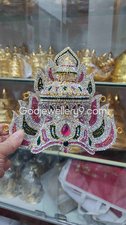 Deity Mariamman God Mukut Temple Kireetam Sudar Crown Jwala G12 Godjewellery9