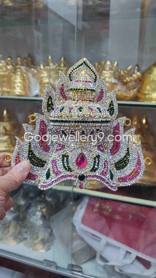 Deity Mariamman God Mukut Temple Kireetam Sudar Crown Jwala G12 Godjewellery9