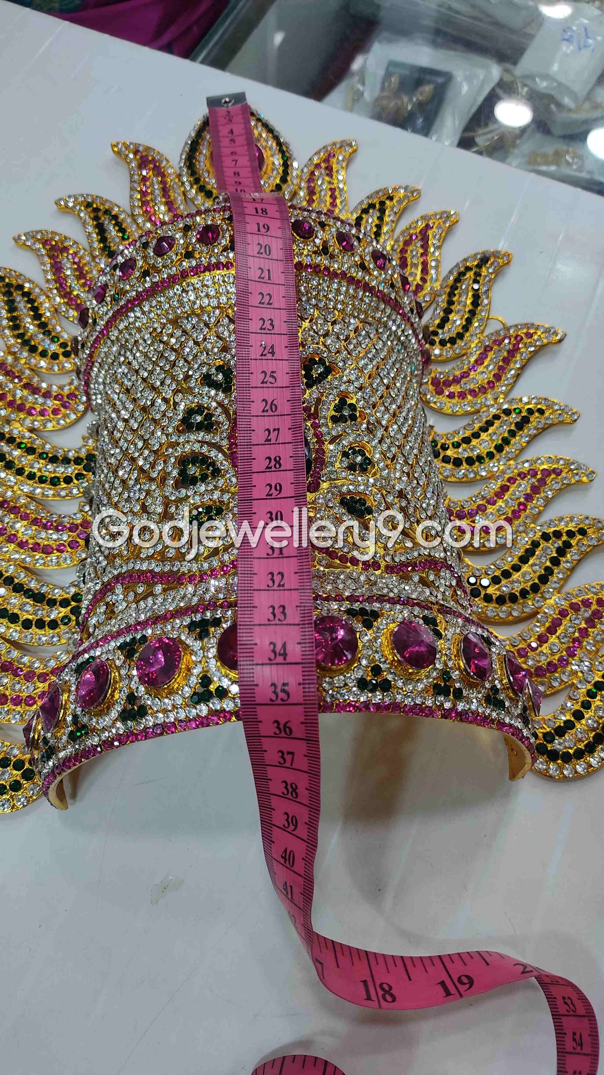 Deity Mariamman Stone Kireetam God Mukut Sudar Crown Jwala G10 Godjewellery9 2