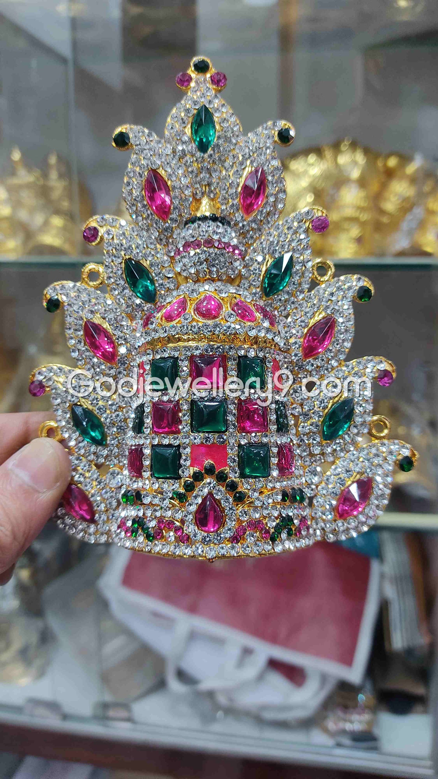 Deity Mariamman Temple Kireetam God Mukut Sudar Crown Jwala G11 Godjewellery9