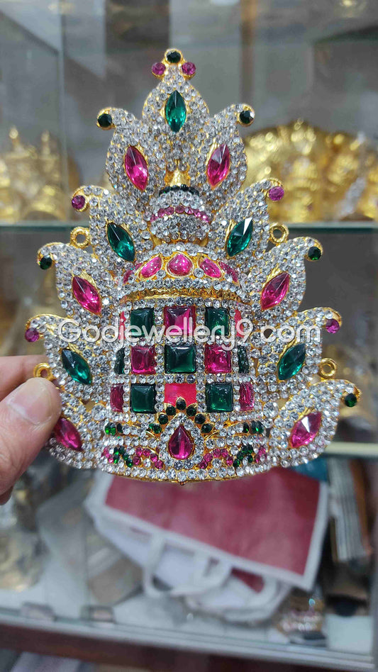 Deity Mariamman Temple Kireetam God Mukut Sudar Crown Jwala G11 Godjewellery9