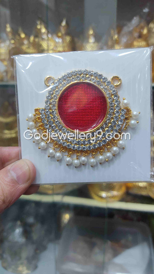 Deity Maroon Medium S Round Dollar Pendant Pathakam For God R21 Godjewellery9