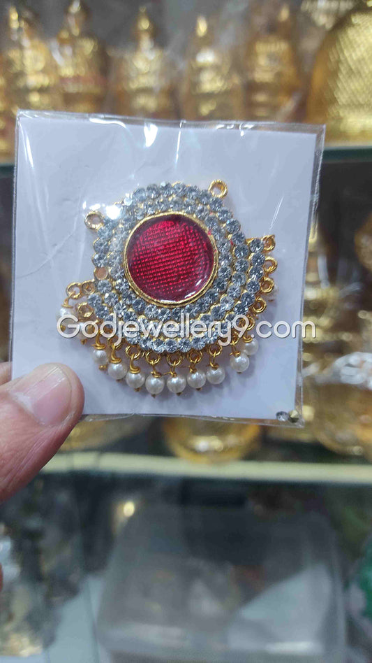 Deity Maroon Small B Round Dollar Pendant Pathakam For God R24 Godjewellery9