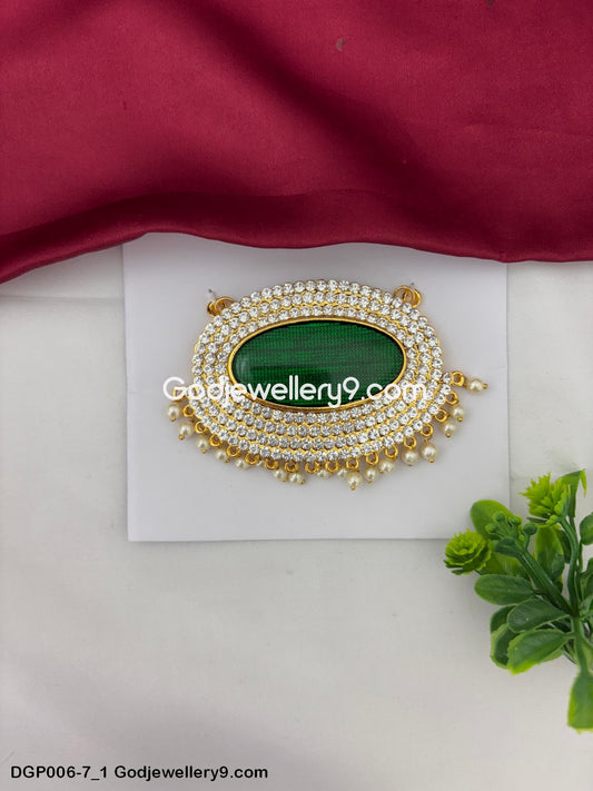Deity Mata Lakshmi Dollar Pendant Green Enamel God Jewelley GodJewellery9.com DGP006-7 1