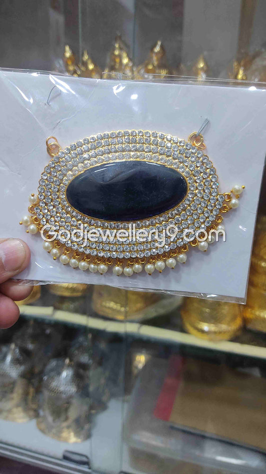 Deity Medium Blue Oval Stone Dollar Pendant Jewellery For God G29 Godjewellery9
