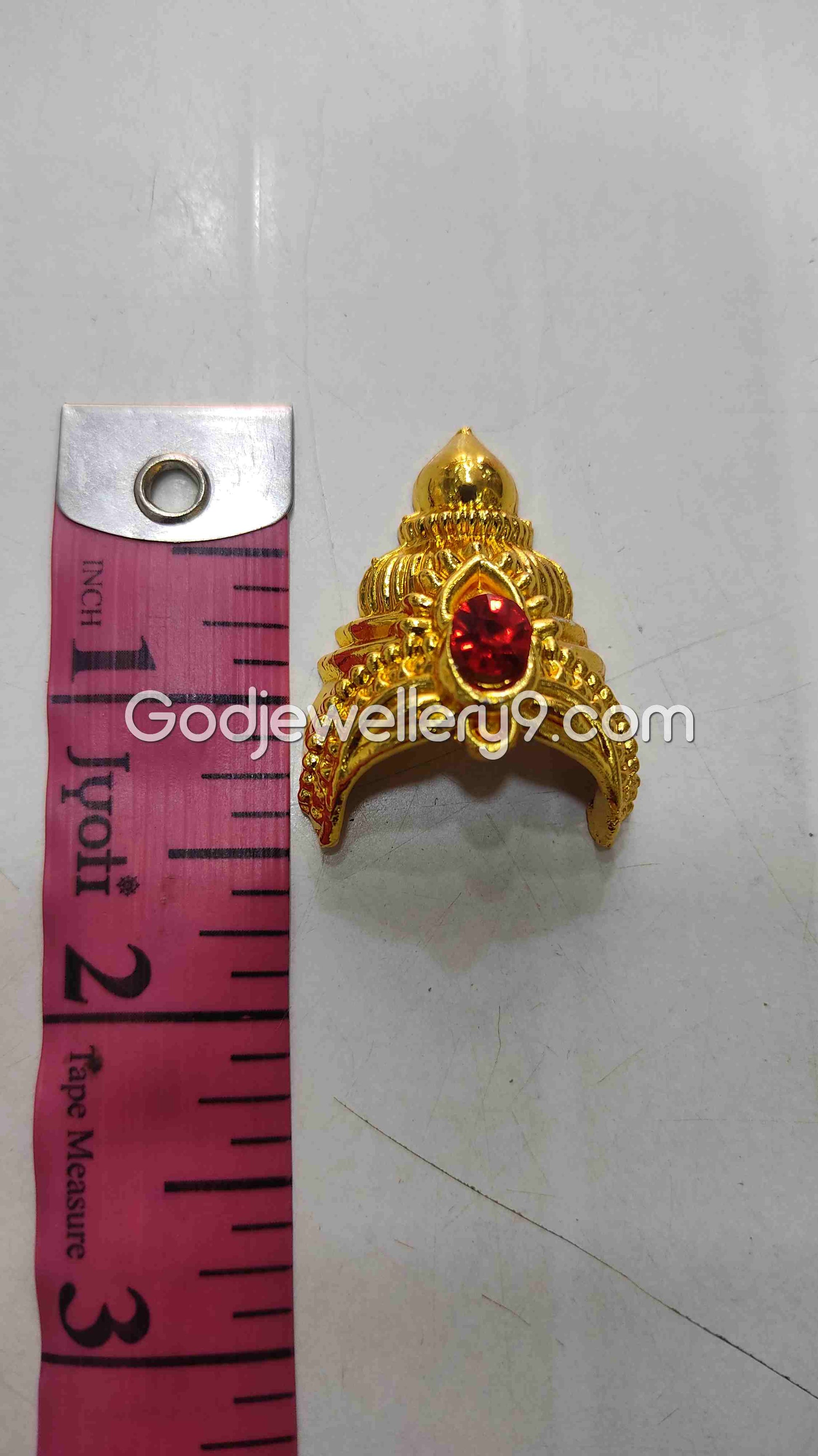 Deity Mukut Gold Plated Small Half Crown Kireetam For God R7 Godjewellery9 2