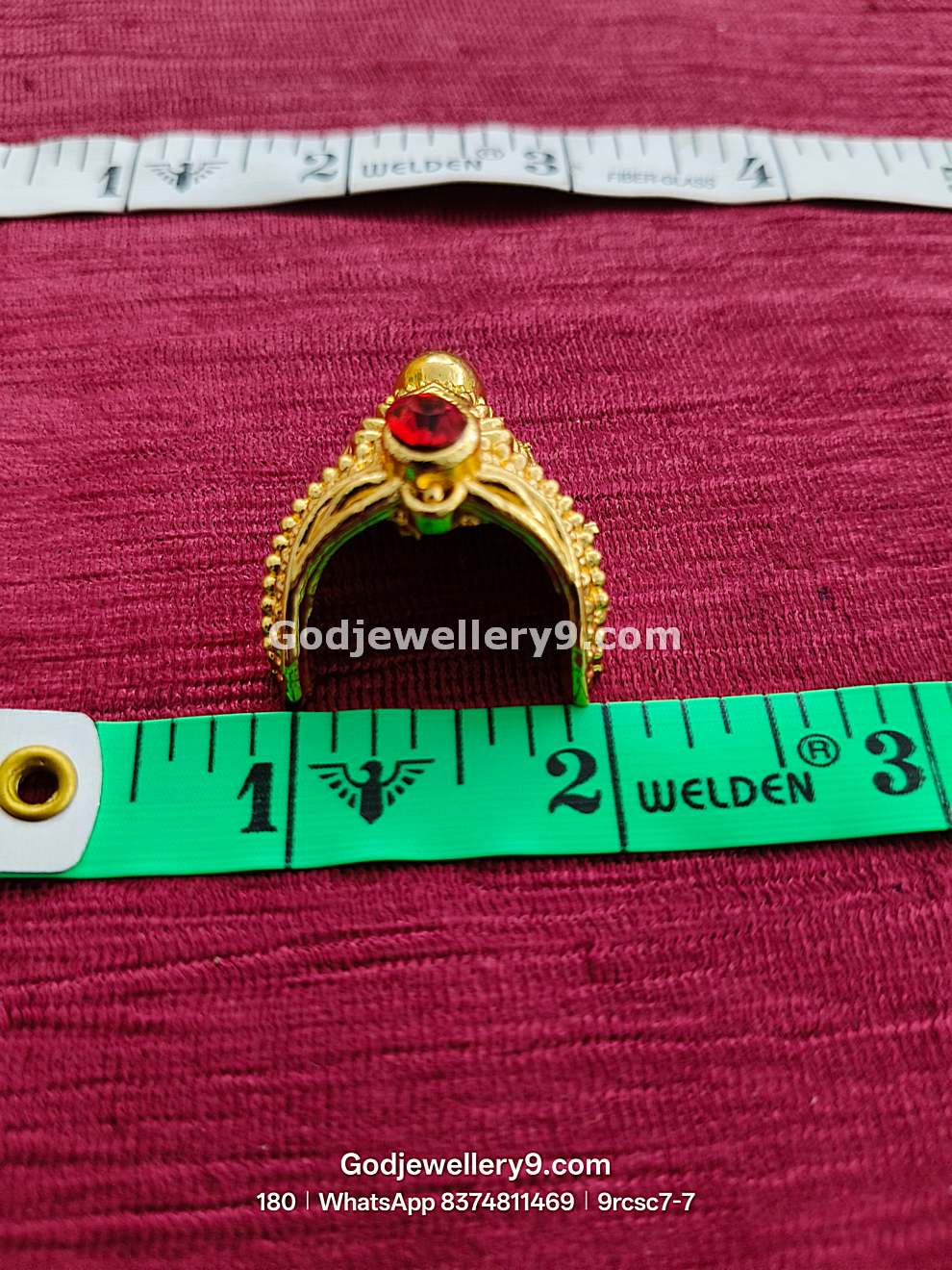 Deity Mukut Gold Plated Small Half Crown Kireetam For God 9rcsc7-1 godjewellery9.com